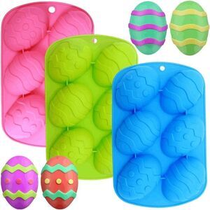 3PCS Egg-Shaped Silicone Mold, maxin 6 Cavity Egg Silicone Chocolate Mold,Chocol